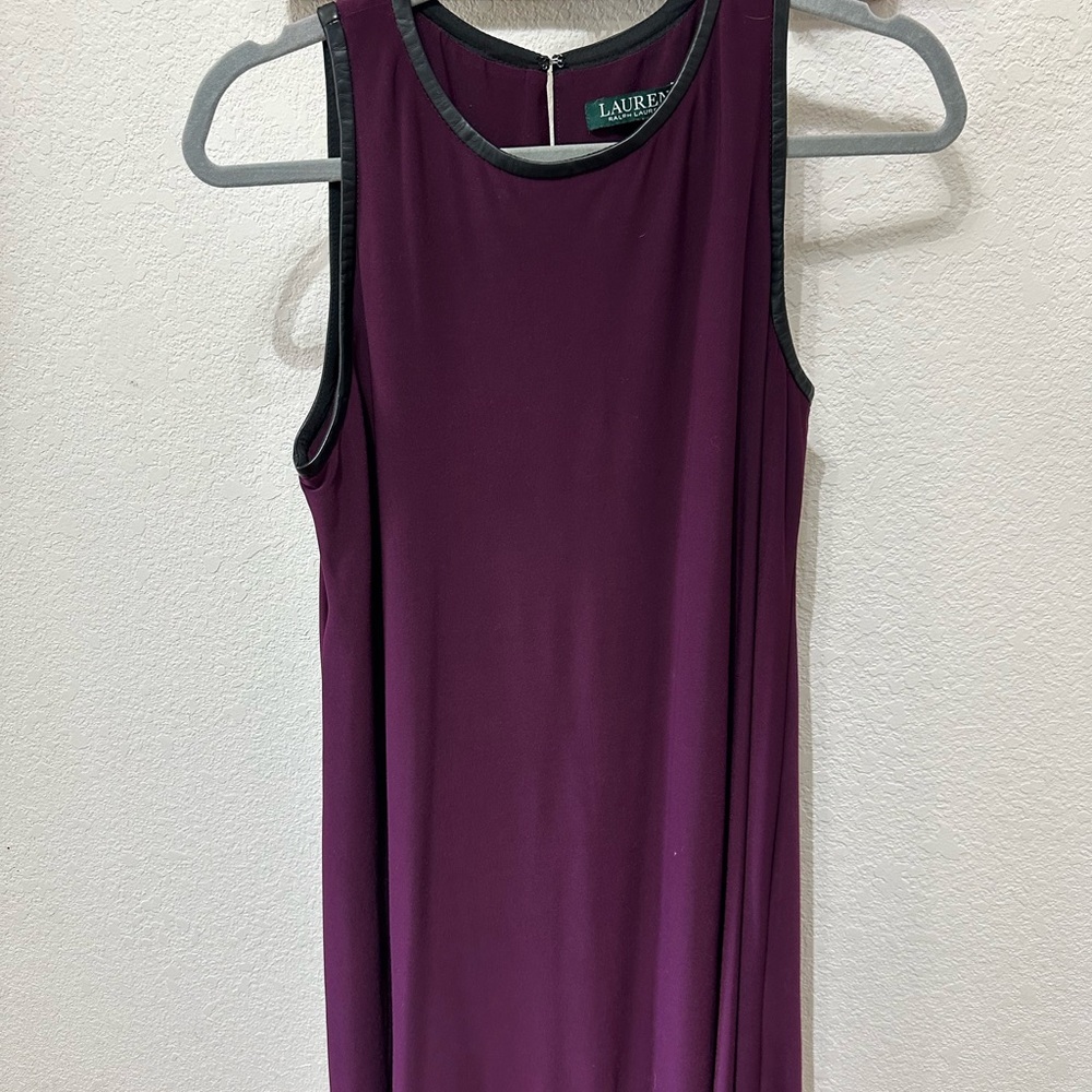 Ralph Lauren Deep Purple Dress with Black Trim